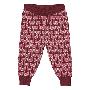 Брюки вязаные Flöss "Nova Bordeaux Bow", бургундские бантики